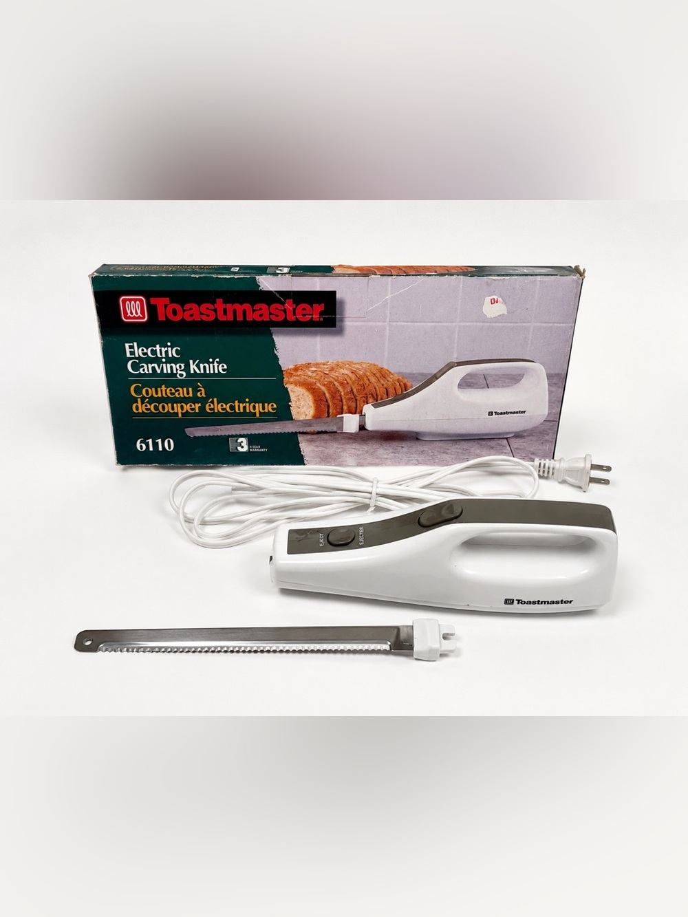 Vintage 1990s Toastmaster 6110 Electric Carving Knife NIB Complete NOS